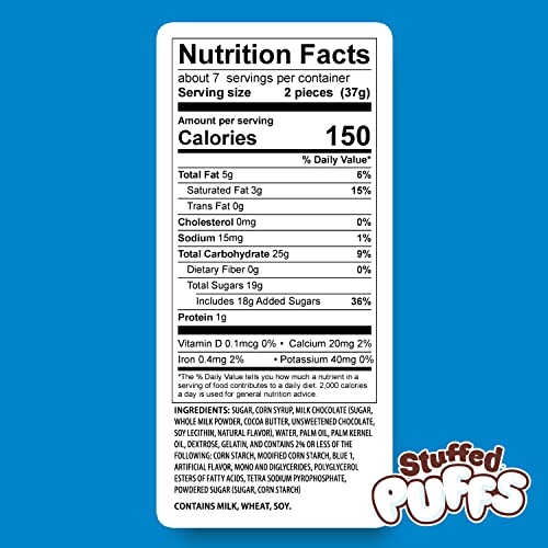 Stuffed Puffs - Classic Milk Chocolate 3 Pack, Chocolate Filled Marshmallows Made with Real Chocolate, Perfect for S'mores, 3 Bags (8.6oz each) - Thumbnail 3