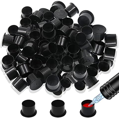 Tattoo Ink Caps Cups Medium - Autdor 1000Pcs Tattoo Caps Cups with Base Disposable Pigment Cups Microblading Makeup Tattoo Ink Cups with Base Pigment Ink Caps 14mm for Tattoo Supplies Cover