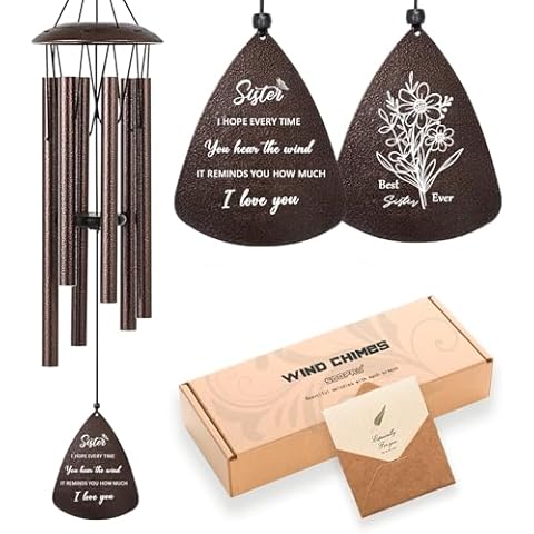 Soopau Sister Gifts, 32" Wind Chimes Sister Gifts for Women, Gifts for Sister, Sisters Gifts from Sister, Unique Christmas Birthday Gifts for Sister in Law, Best Sister Ever Gifts Cover