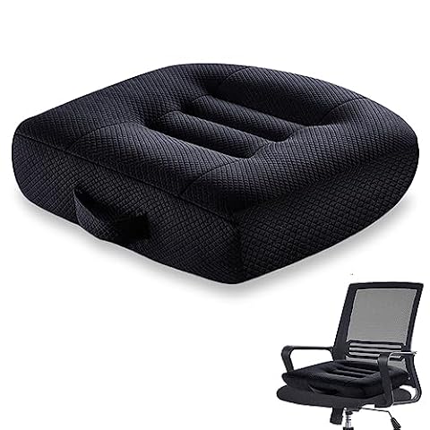 Poduszka na fotel samochodowy, 40 x 40 cm, ergonomiczna, ortopedyczna, poduszka do siedzenia na krzesło biurowe, samochód, wózek inwalidzki lub podwyższenie siedzenia dla dorosłych, bardzo szeroka