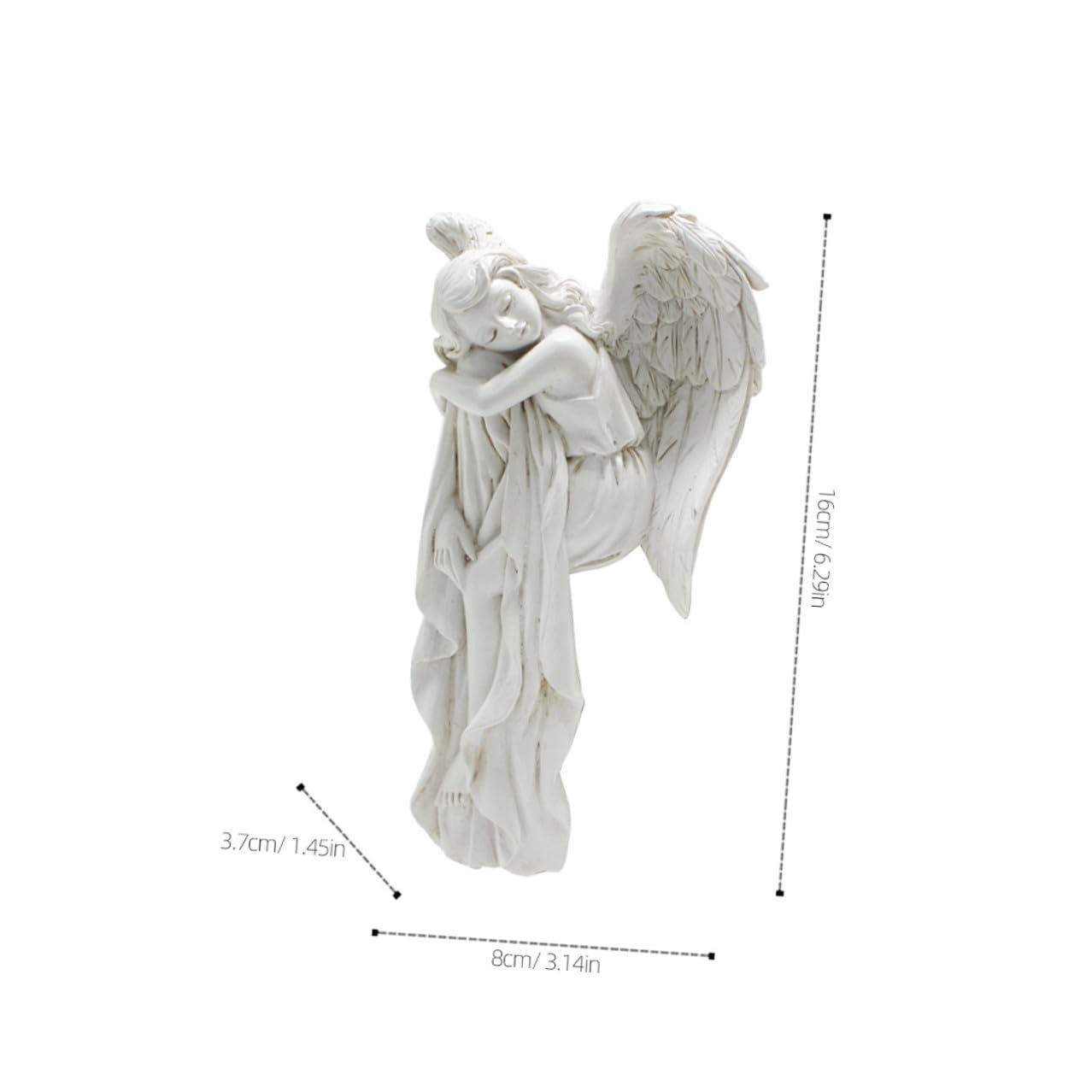 Artibetter Ornamenti Angeli da Porta in Resina Bianca 2 Pezzi