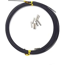 5LB-280LB 7 Strands Stainless Steel Wire Leader Nylon Coated-32.8ft Fishing Leader with 10pcs Crimp Sleeves