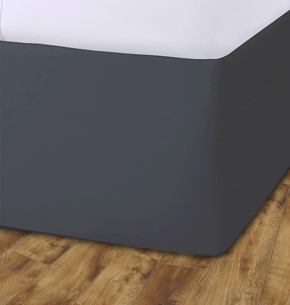 John Aird Elasticated Bed Valance Divan Base Cover Skirt (Grey, King