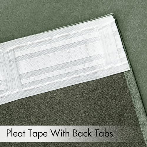 MIULEE Sage Green Velvet Curtains 84 inches 2 Panels - Pinch Pleat Luxury Room Darkening Window Drapes for Bedroom Living Room Blackout Thermal Insulated Super Soft, Back Tab Rod Pocket, W52 x L84 - Image 6