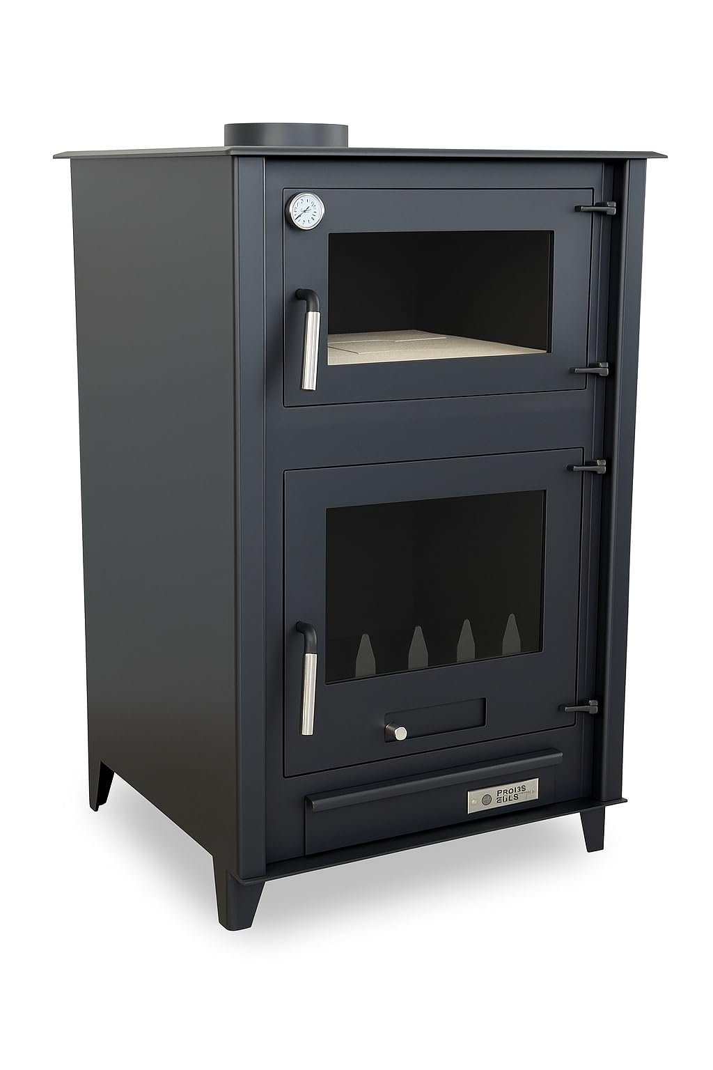 PRENSA STOVE - Poêle à Bois avec Four Modèle ETNA 13 kW – Four en Brique Réfractaire avec Thermomètre – Acier 4 mm – Sortie Supérieure – Norme ECODESIGN 2022