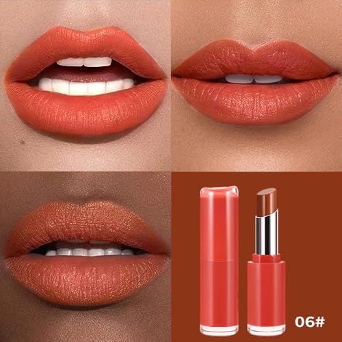 Image of Matte Creamy Lipstick for Women, Long Lasting Waterproof Velvet Lipstick, Lip Stick Crayon Buildable Blendable Creamy Color, Moisturizing Longwear Lip Makeup 06#