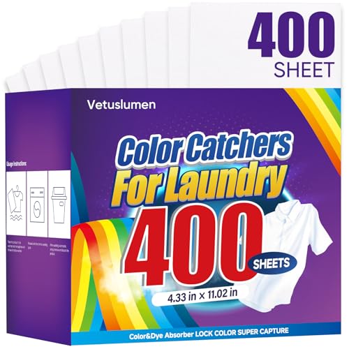 Veuslumen Color Catchers for Laundry - 400 Count Color Absorber