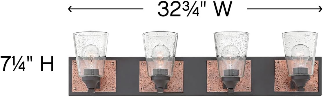 Hinkley Jackson Collection Transitional Four Light Bathroom Vanity Fixture, Buckeye Bronze (51824KZ)