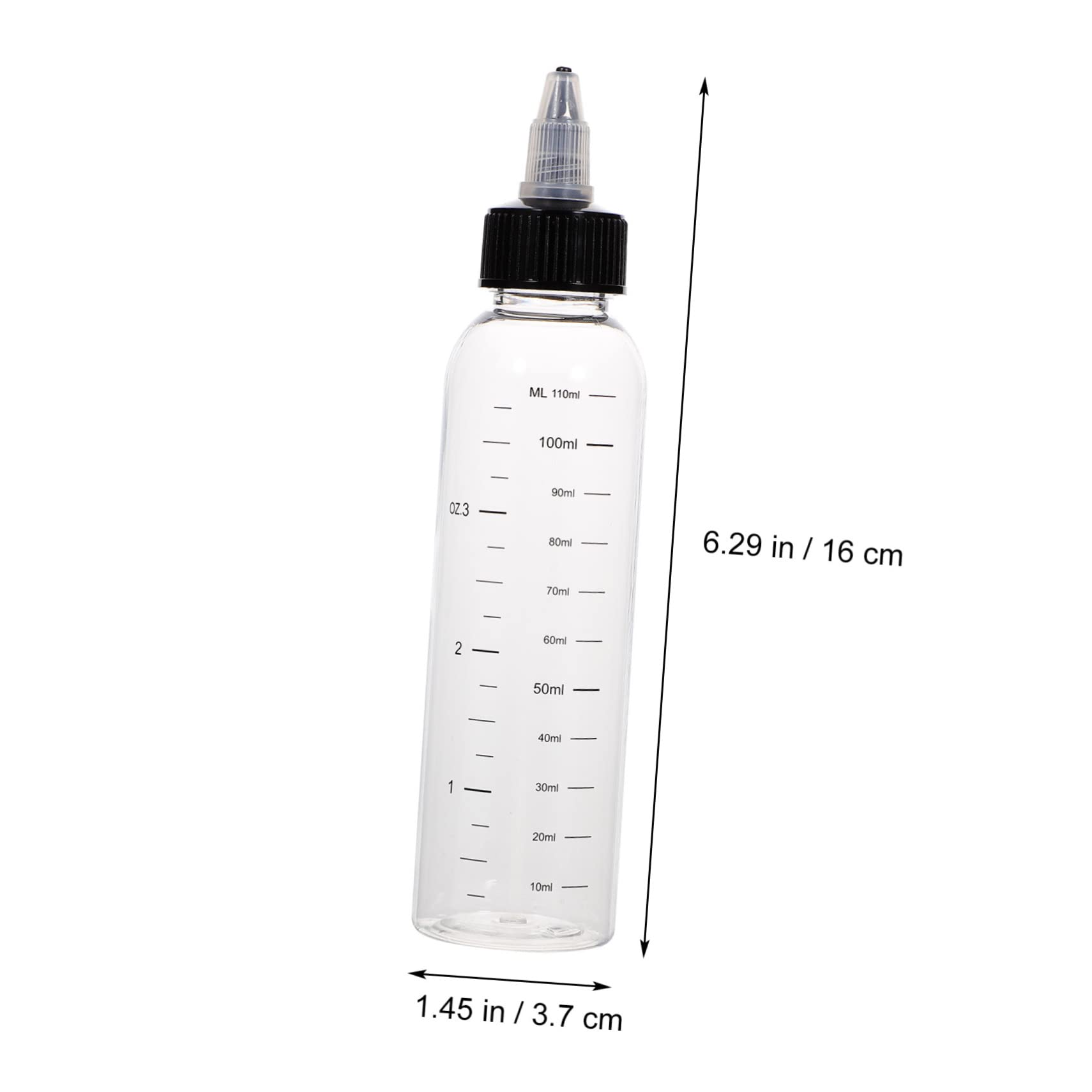 WOFASHPURET 12Pcs Plastic Squeeze Bottles with Precision Scale Refillable Liquid Dispensing Containers for Hair Color Glue Ink Paint and More