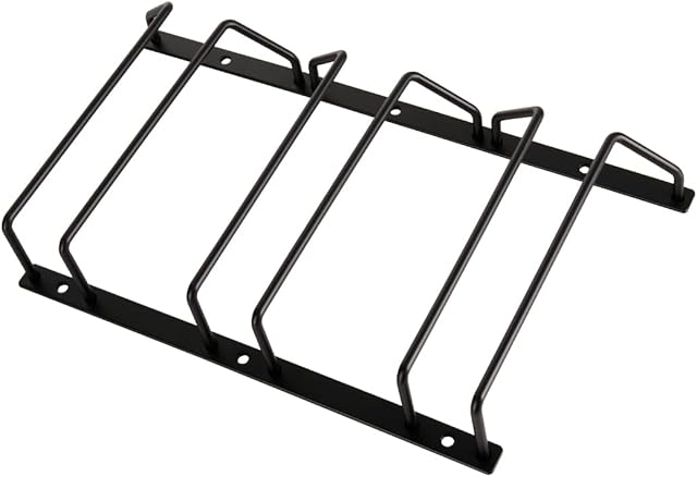 Dianoo 18cm Black Wine Glass Rack Under Cabinet, Wine Glass Holder Under Shelf, Hanging Stemware Holder For Bar Dining Room, 3 Rows