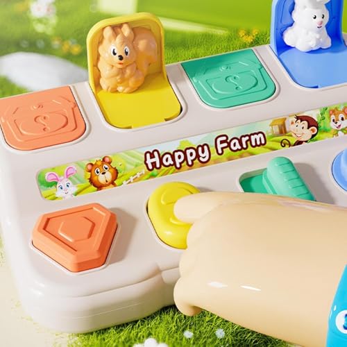 Image of BeFunky Baby Pop Up Toy- Colorful Cause and Effect Toys for Babies 9 Months Montessori Toy Toddler Infant Toys Sensory Interactive for Early Learning Development (Farm Animals)