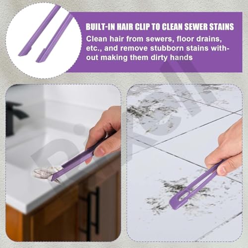 Image of Toilet Cleaning Brush with Long Handle | 2-in-1 Floor & Tile Scrubber | 120 Rotating Head | Bathroom Cleaning Brush with Wiper (Pack-1) (MINI Brush Pack of 1)