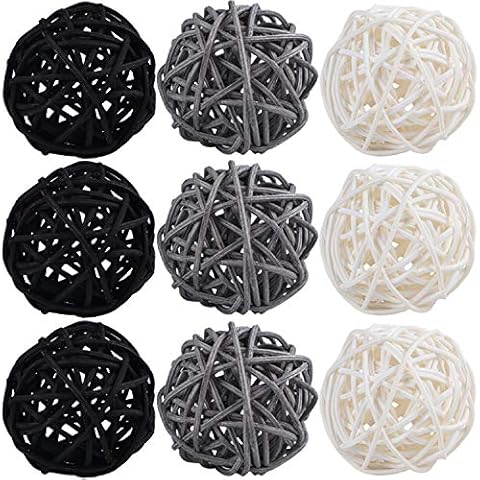 STMK 9 Pcs Rattan Balls for Home Decor Cover