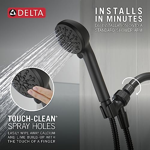 Delta Faucet 4-Setting Handheld Shower Head, Black Shower Head with Hose, Showerheads & Handheld Showers, Handheld Shower Heads, Detachable Shower Head, Hand Shower 1.75 GPM, Matte Black 75413BL - image 4