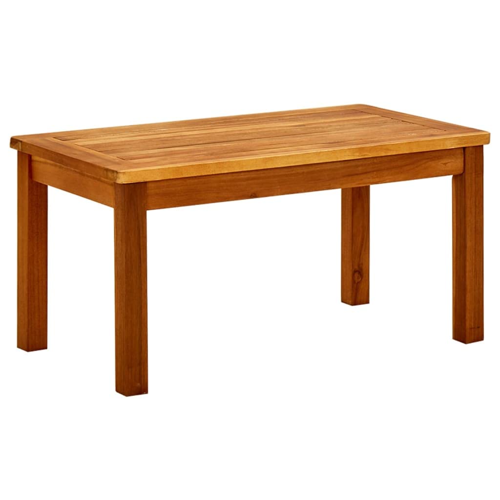 SXZenSpace Garden Coffee Table 70 x 40 36 cm Solid Acacia Wood Outdoor Patio Bistro with Natural Oil Finish Weather Resistant Slatted Top for Balcony, Lawn, Camping and Terrace