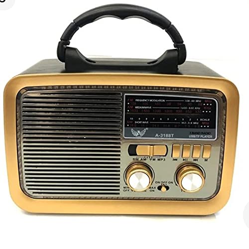 Caixa Som Antiga Radio Portátil Retro Am Fm Sd Usb Bluetooth A 3188 COM LANTERNA - Imagem 3