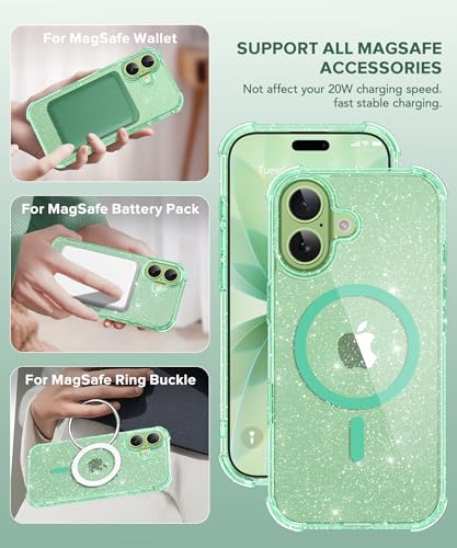 Coque rigide antichoc transparente et scintillante iPhone verre 9H - 3