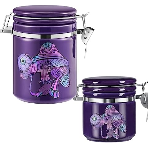 KARCOOL Mushroom Smell Proof Jar 2 Pack Bundle - 250ml + 500ml Cover