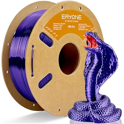 ERYONE Silk PLA Filament for 3D Printer 1.75mm +/- 0.03mm, Shiny Filament 1kg (2.1lbs)/Spool, Dark Purple