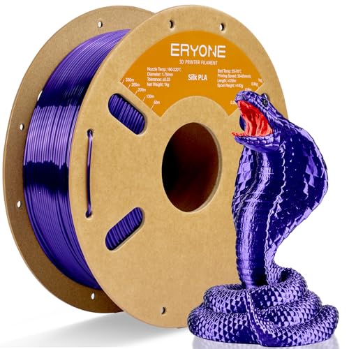 ERYONE Silk PLA Filament for 3D Printer 1.75mm +/- 0.03mm Shiny Filament 1kg (2.1lbs)/Spool Dark Purple
