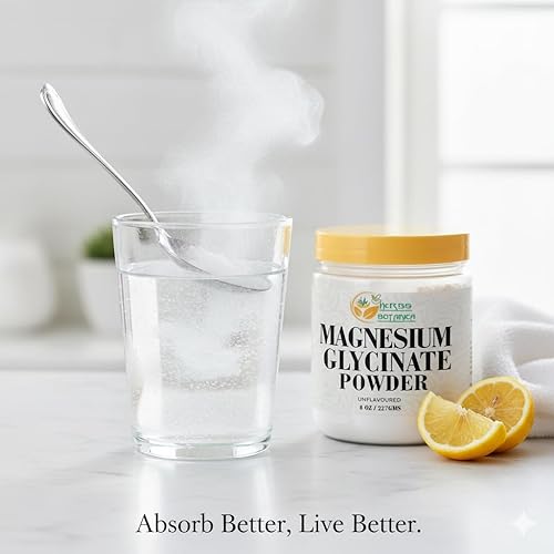 Miniatura 5 de Herbs Botanica Polvo de glicinato de magnesio de 8 onzas de glicinato de magnesio en polvo sin sabor para una mezcla suave en agua, jugos o recetas