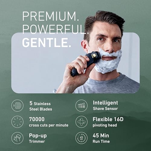 Image of Panasonic Arc5 Electric Razor for Men with Pop-Up Trimmer, Wet /Dry 5-Blade Shaver, Mens Electric Razors for Shaving Face with Intelligent Shave Sensor and 16D Pivoting Head, ES-LV67-K (Black)
