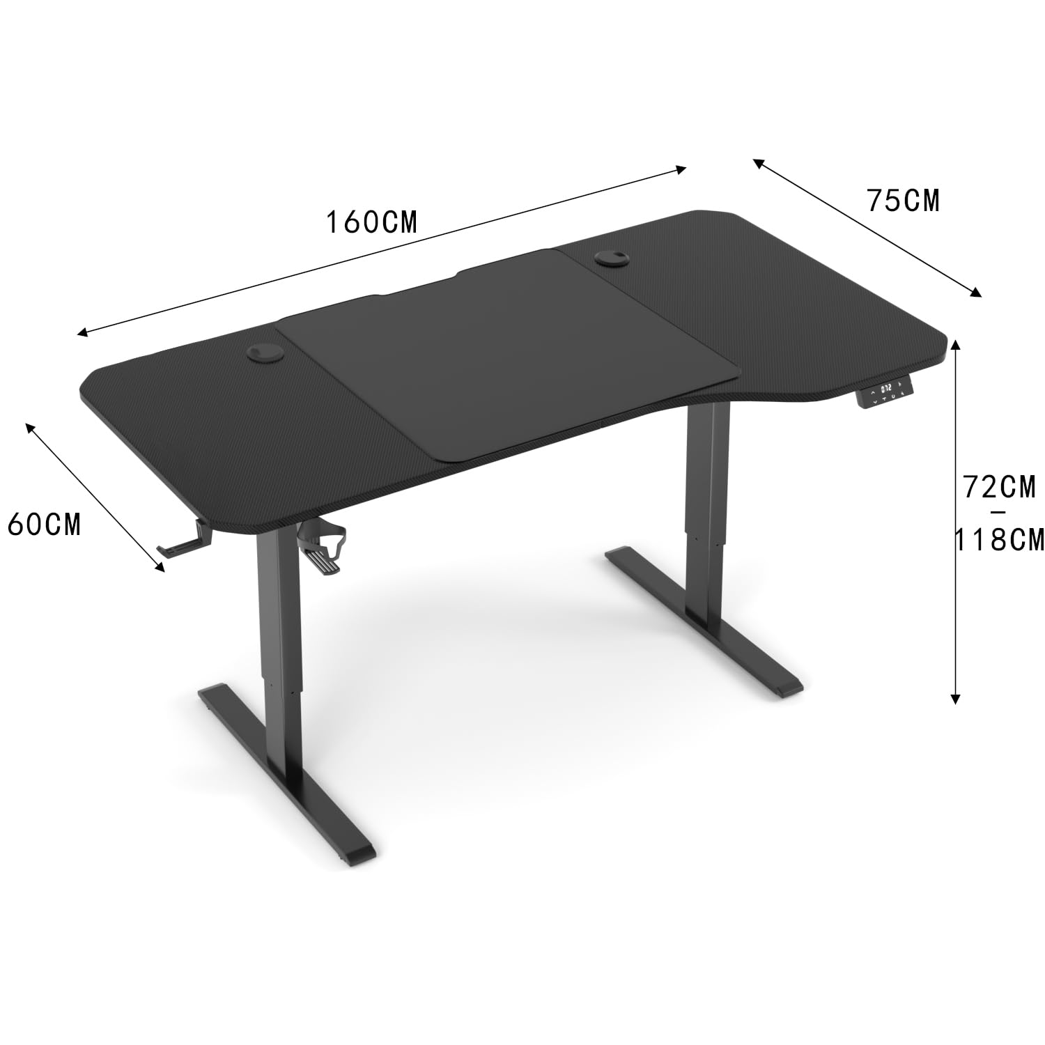 Amazon.co.jp: Alebert ゲーミングデスク 電動 昇降式 電動昇降デスク  