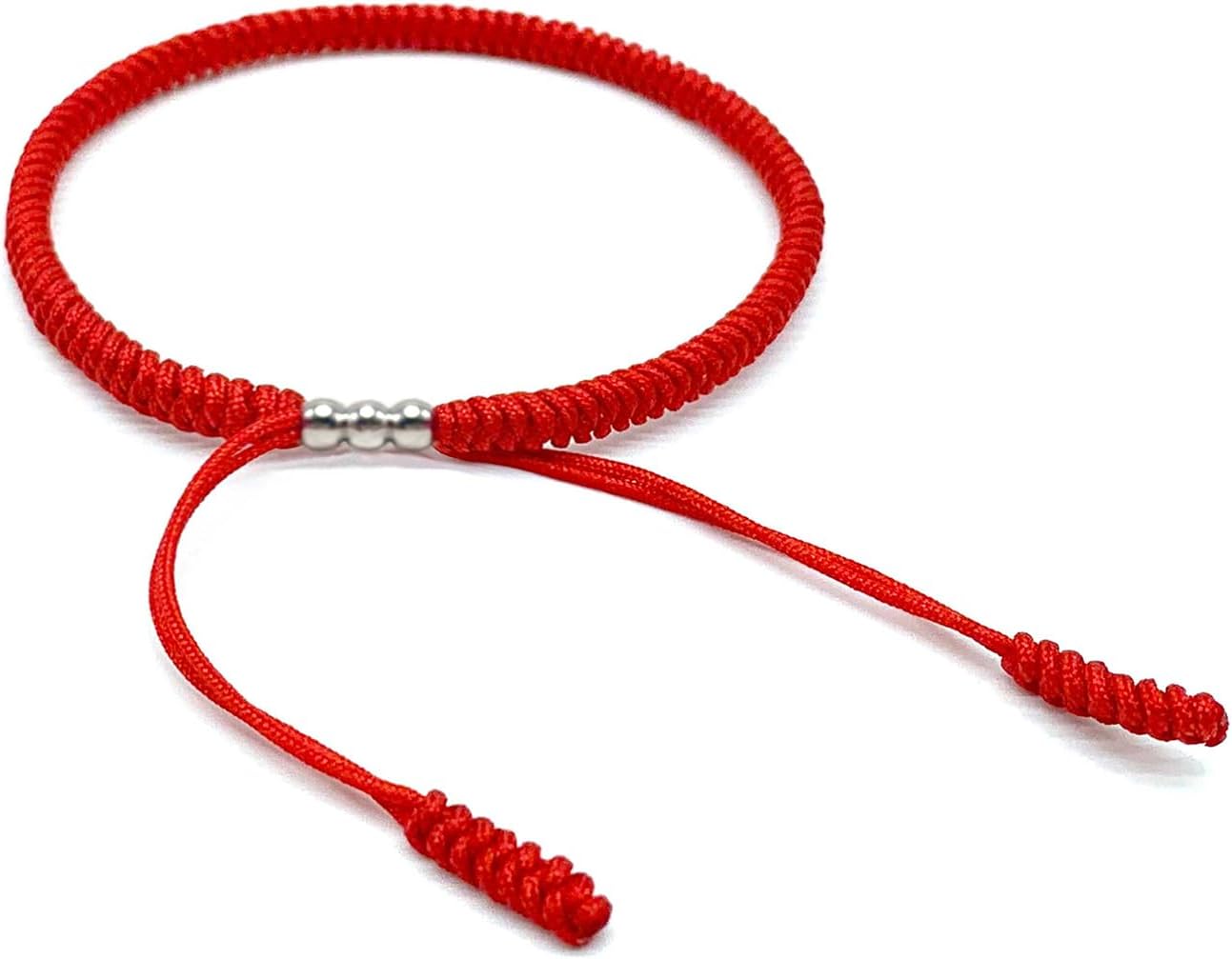 LAMIBEE Red Lucky Bracelet, Red Bracelet For Protection, Red Hand Braided Rope Thread, Surfer Bracelet, Wrist Wrap Bracelet, String Rope Bracelet for Him Her, Women Men - Image 4