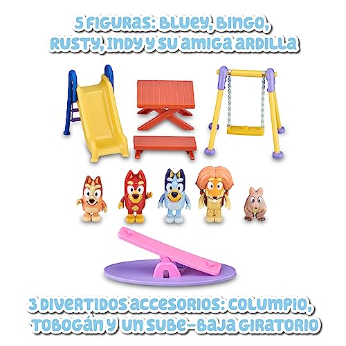 Bluey - Playset, Playset with 5 Series Character Figures and Park Accessories, Swing, Slide, Rocker and Picnic Table, Boys and Girls + 3 Years, Famous (BLY51000) - Image 4