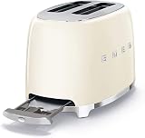 Smeg, Grille-pain 2 Tranches TSF01CREU, 2 Fentes 36 mm, 6 Niveaux de Brunissage, Fonction Chauffage, Décongélation et Bagel, Éjection Automatique du Pain, Ramasse Miettes, 950 W, Crème - 3