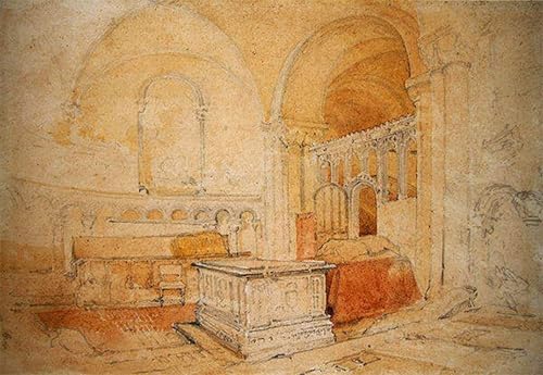 Toile murale Cathédrale de Norwich par Sell Cotman 60x90cm pour décoration salon
