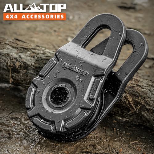 Image of ALL-TOP Forged Snatch Block (18 Ton Work Load) Extreme Recovery Winch Pulley System for Synthetic Rope or Steel Cable, Forged E-Coated