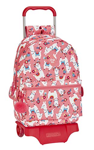 Mochila Escolar Grande de Glowlab Llamas Oficial con Carro Safta 905