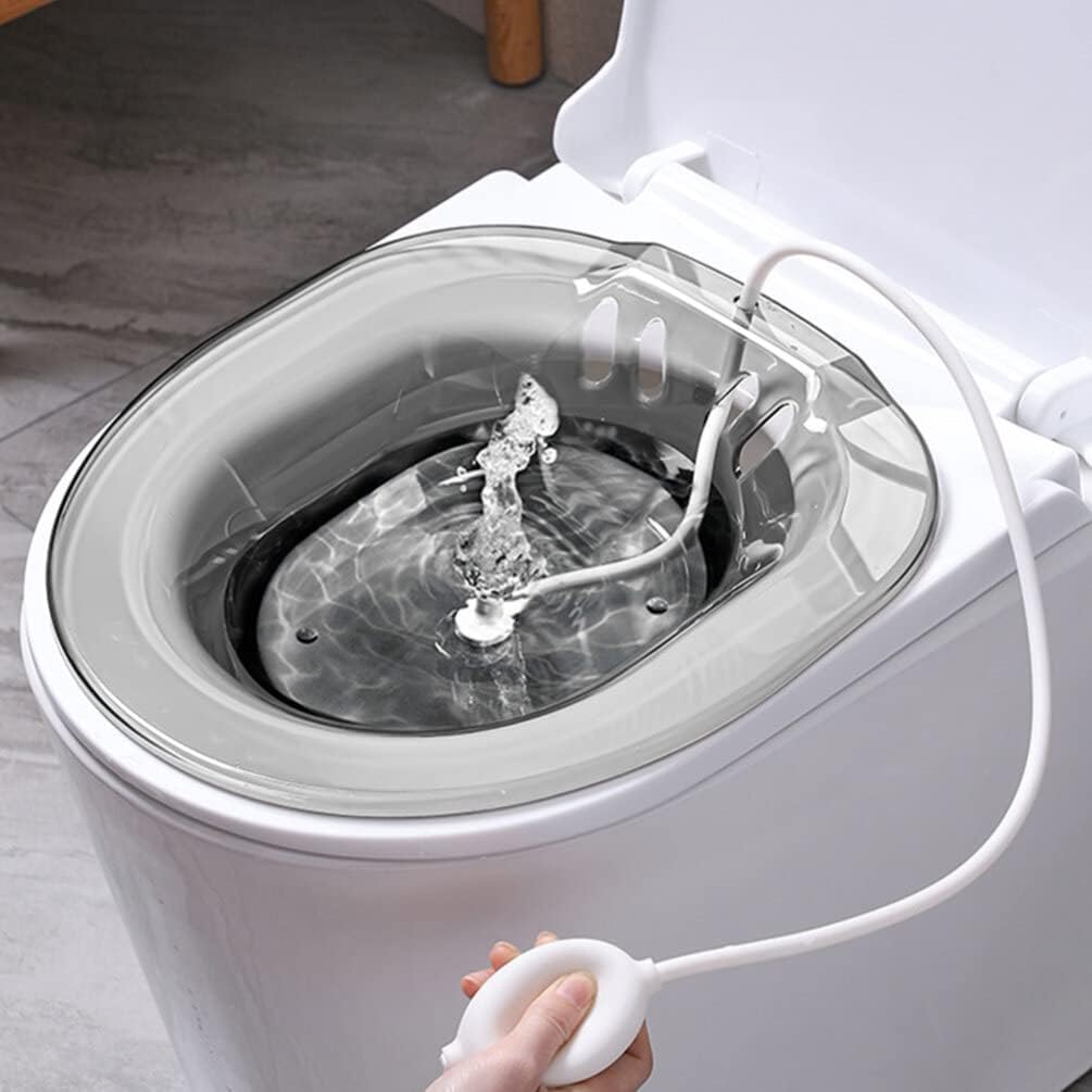 Ipetboom Elderly Patient Sitz Bath Basin Postpartum Care Grey Relief Pregnant Toilet Seat Bath