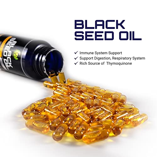 Black Seed Oil Vegetable Capsule, 1000Mg Per Serving, Non-Gmo, Vegan, Halal, Cold-Pressed, Premium Quality, Organic Cumin Nigella Sativa Oil Capsule, Kalonji Oil Capsule #TOP4