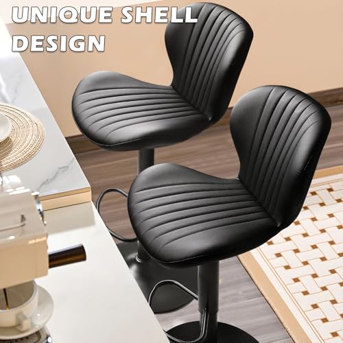 Image of Waleaf Swivel Bar Stools Set of 4, Adjustable Counter Height with Backrest