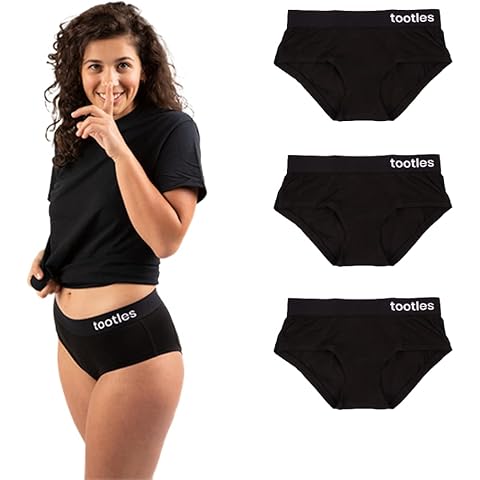 TOOTLES - 3 Pack | Womens Fart Filtering Charcoal Underwear-Flatulence Neutralizing Blocking-High Waist Hip Hugger Panties, Black, L-x-L Cover