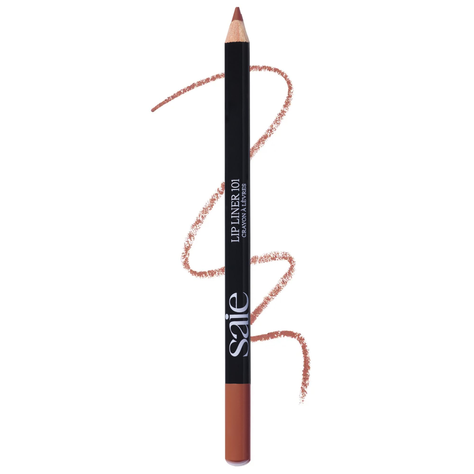 Saie Lip Liner 101 - Lip Pencil Made with a Creamy, Soft Matte Formula for a Naturally Framed or Fully Filled Look - Supercharged with Shea Butter & Jojoba Oil - Flirt (.05 oz)
