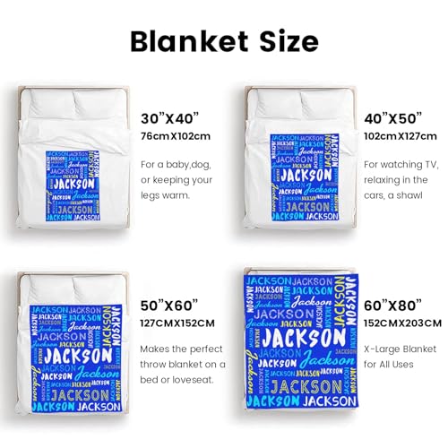 Personalized Name Blanket Customized Baby Blankets for Girls Boys Adults Monogrammed Blankets and Throws Christmas Birthday Mothers Fathers Valentines Day Gift