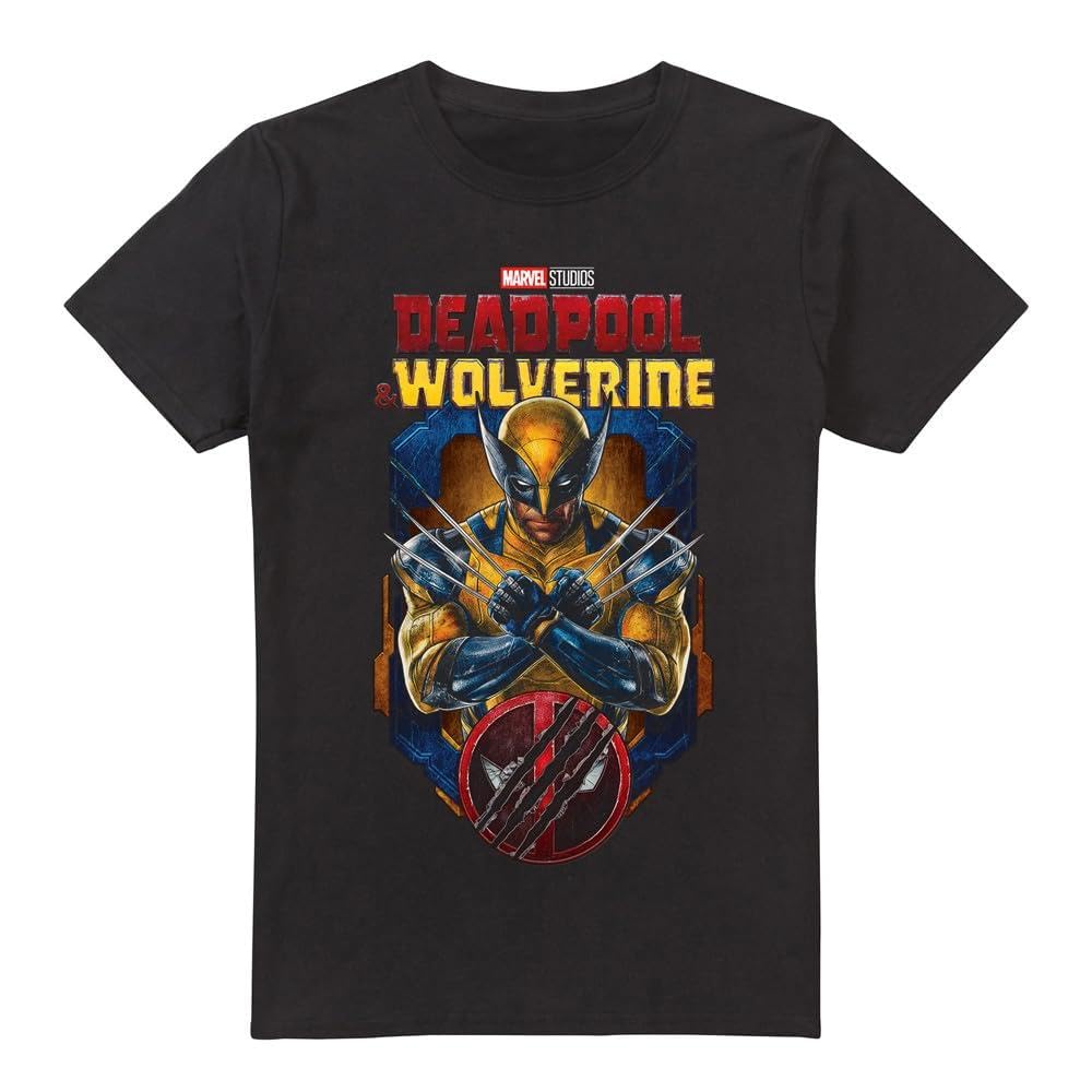 Marvel Deadpool & Wolverine Wolverine Torn Frame Unisex T Shirt, Black, XXXXX-Large
