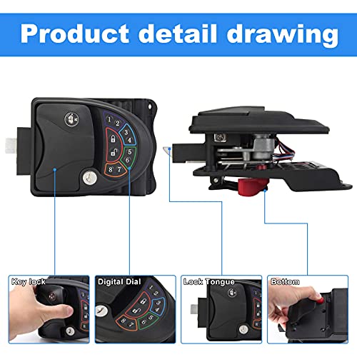 Rv Keyless Entry Door Lock With Deadbolt Backlit ,Updated Wireless 20M/65Ft Remote Fobs Control, Zinc Alloy Metal Lock Latch Handle Keyless Keypad For Travel Trailers Camper Bus Yacht Truck Caravan #TOP6