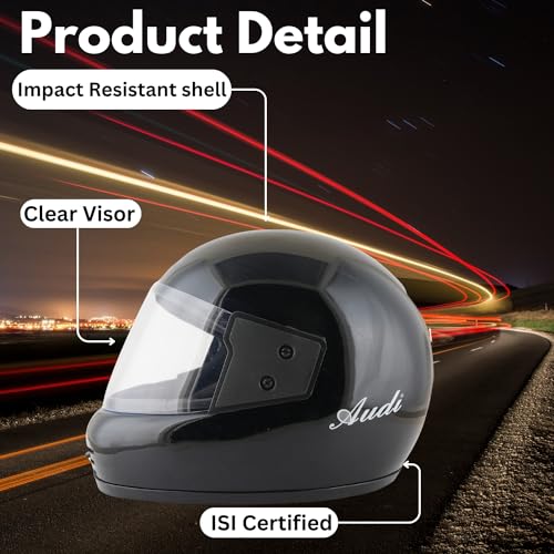 Image of Sage Square Audi Full Face Clear Visor Helmet | ISI Certified | High Standard Safety | Extra Comfort & Stylish