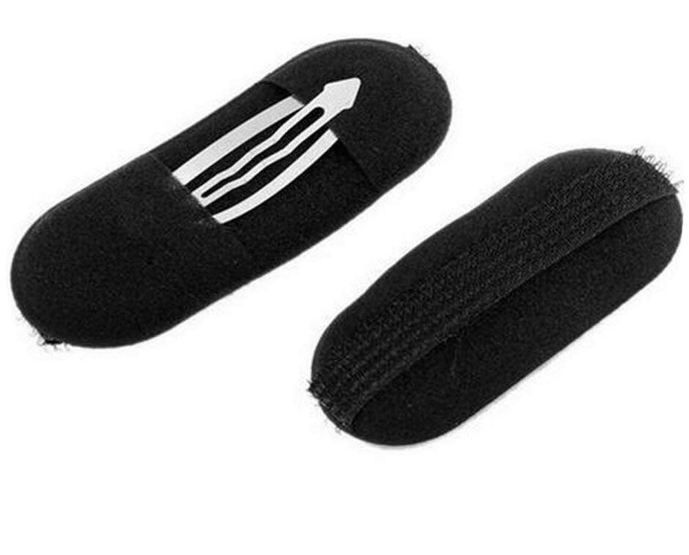 Black Sponge Bump Up Hair Clip Volume (Bun Clips) Puff Maker Pack Of 2