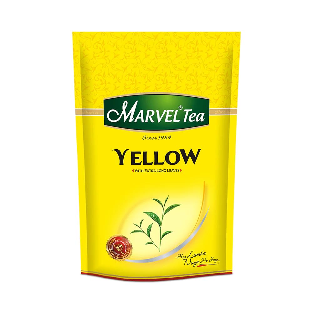 Marvel Tea Yellow Tea 1 KG with Extra Long Leaves, Handpicked Strong Chai From Assam & Darjeeling, Refreshing Aroma & Rich Taste - Black Tea