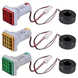 DWEII 3PCS AC Current Voltage Amperage Power Energy Panel Meter LCD Digital Display Ammeter Voltmeter Multimeter with CT AC 60-500V 0-100A 20-75 Hz Multi-Function Power Monitor