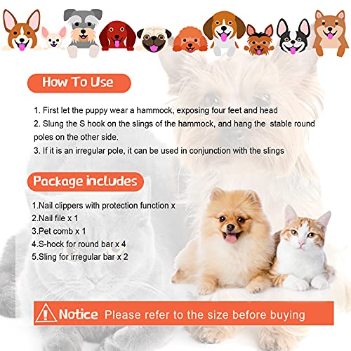 Pet Grooming Hammock for Cats & Dogs Hanging Harness Pet Supplies Kit with Nail Clippers Trimmer, PET Comb, Nail File… - Image 5