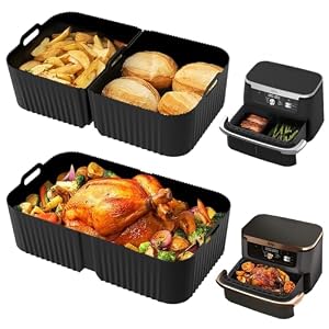 Accessoires voor Ninja Foodi Flexdrawer 10,4L Airfryer AF500EU AF500EUCP, 1x10,4L & 2x5,2L Herbruikbare Siliconenvorm Ninja AF500de Heteluchtfriteuse Plaats van Bakpapier