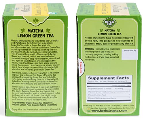 Té verde matcha limón en taza individual miniatura 3