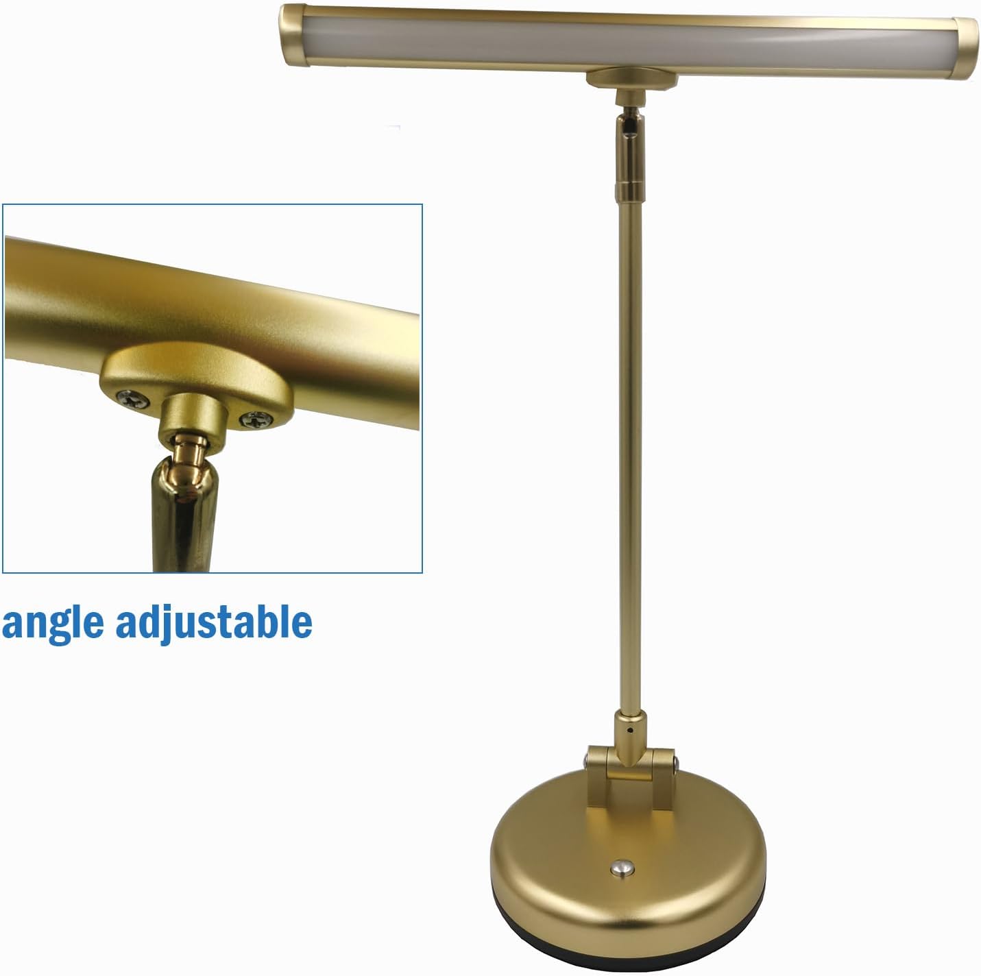 Vantone LED Piano Light for Upright Pianos - Durable Aluminum Alloy Desk Lamp for Sheet Music Illumination Reading Studying Working (Gold Matte)