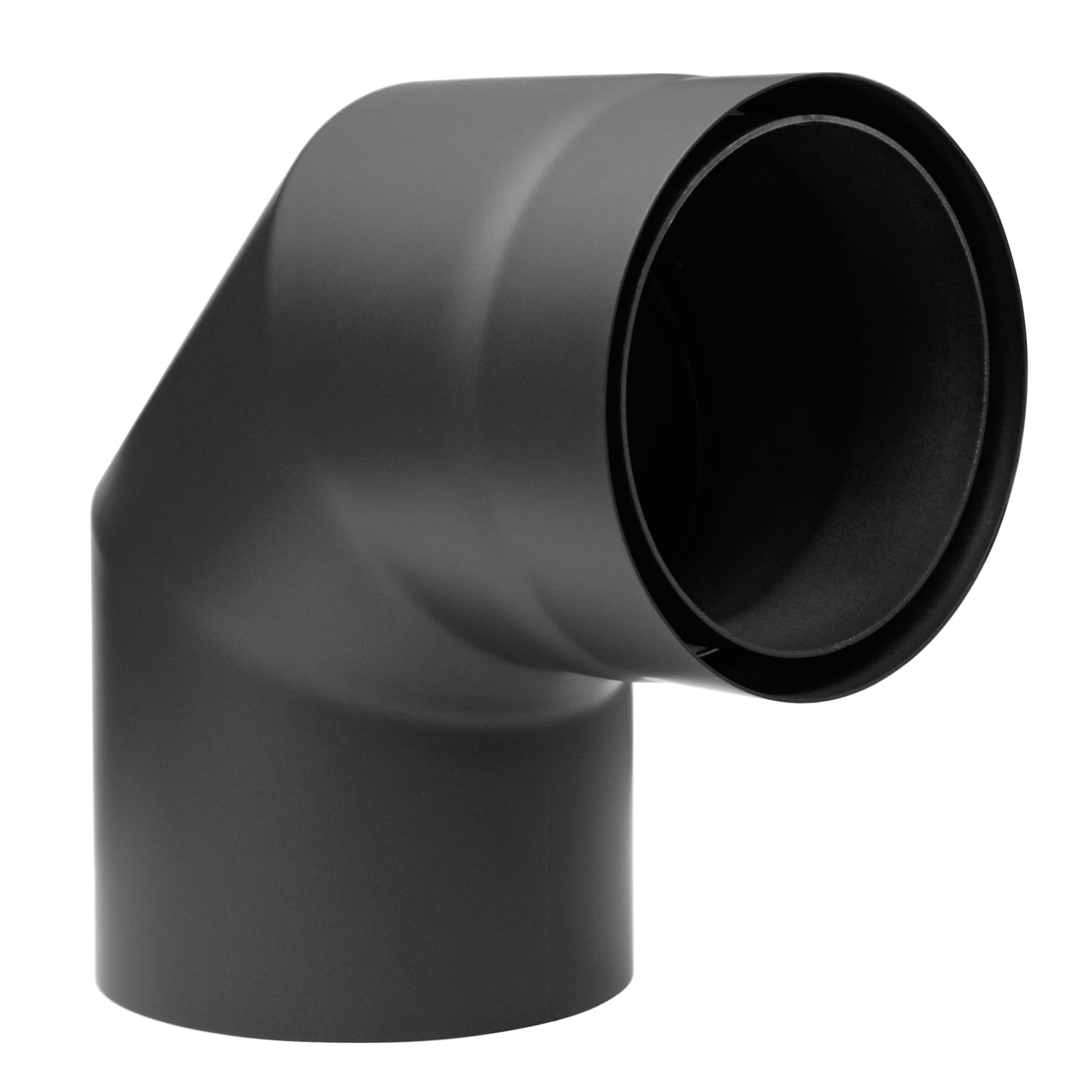 raik Rauchrohrbogen/Ofenrohrbogen 90° Izoker Doppelwandig mit Isolierung Durchmesser 150 mm Stahlblech 2 mm Schwarz SH30004780-sw